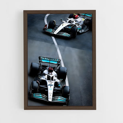 ap-mercedes-amg petronas f1 team-11 cadre Bois foncé