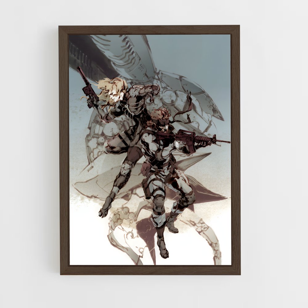 ap-metal gear solid-4 cadre Bois foncé
