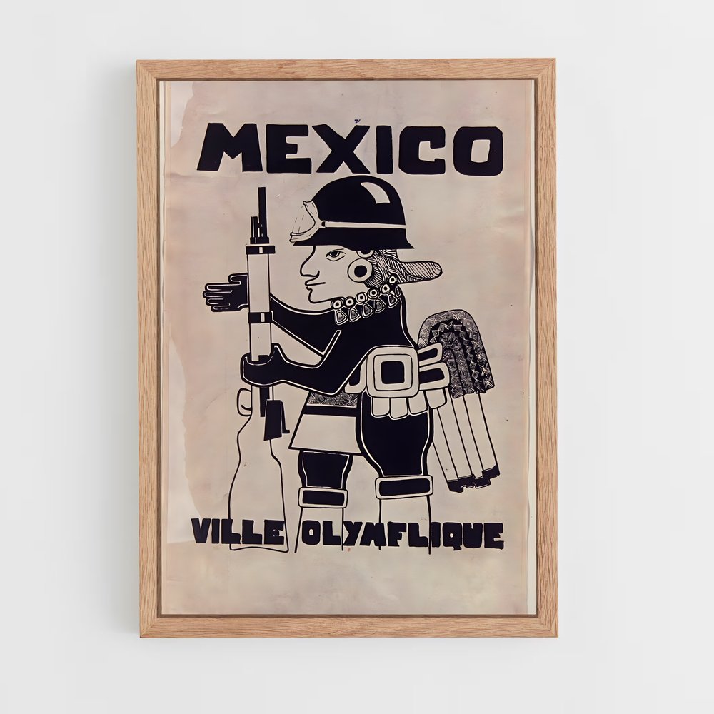 ap-mexico city 1968-2 cadre Bois clair