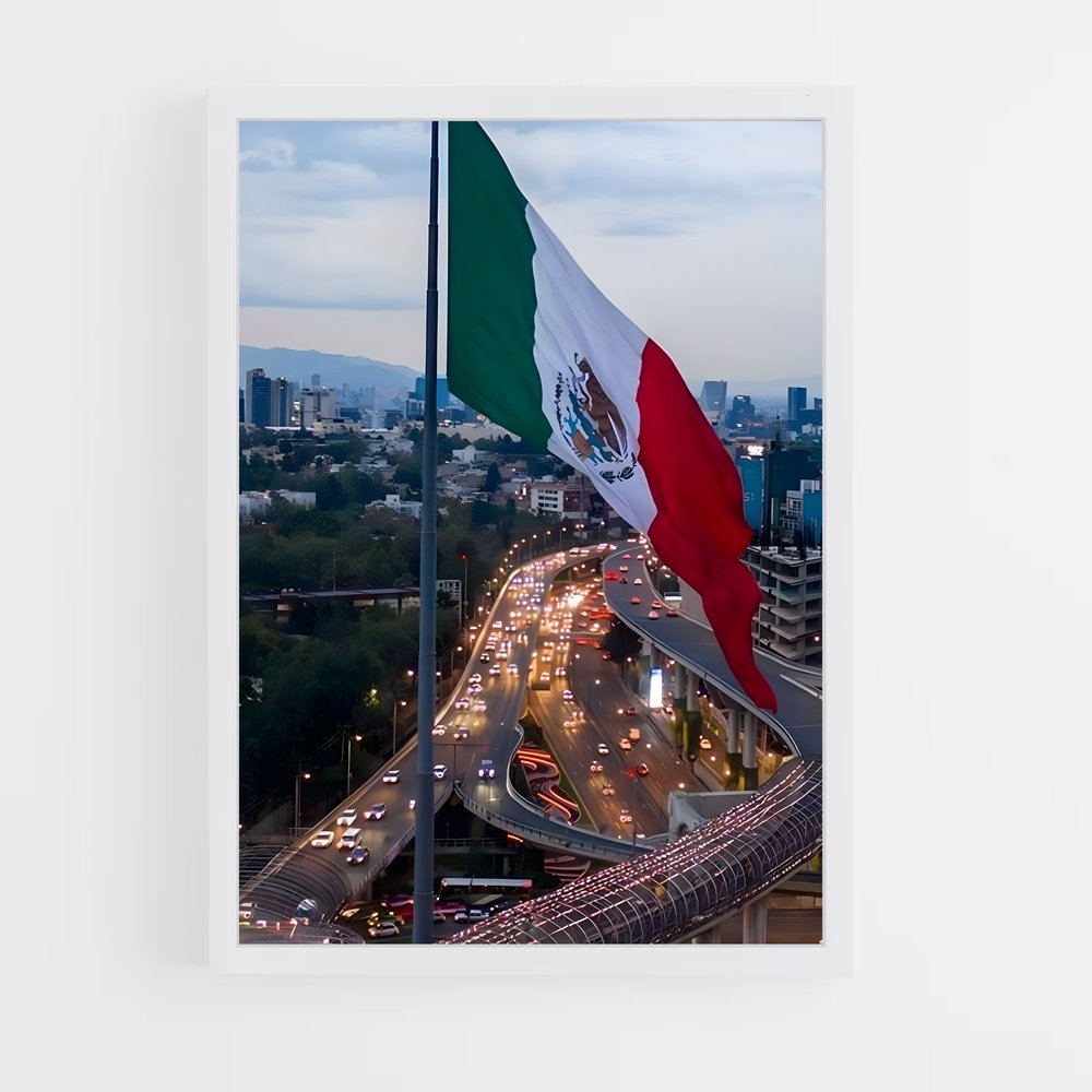 ap-mexico city flag-2 cadre Blanc