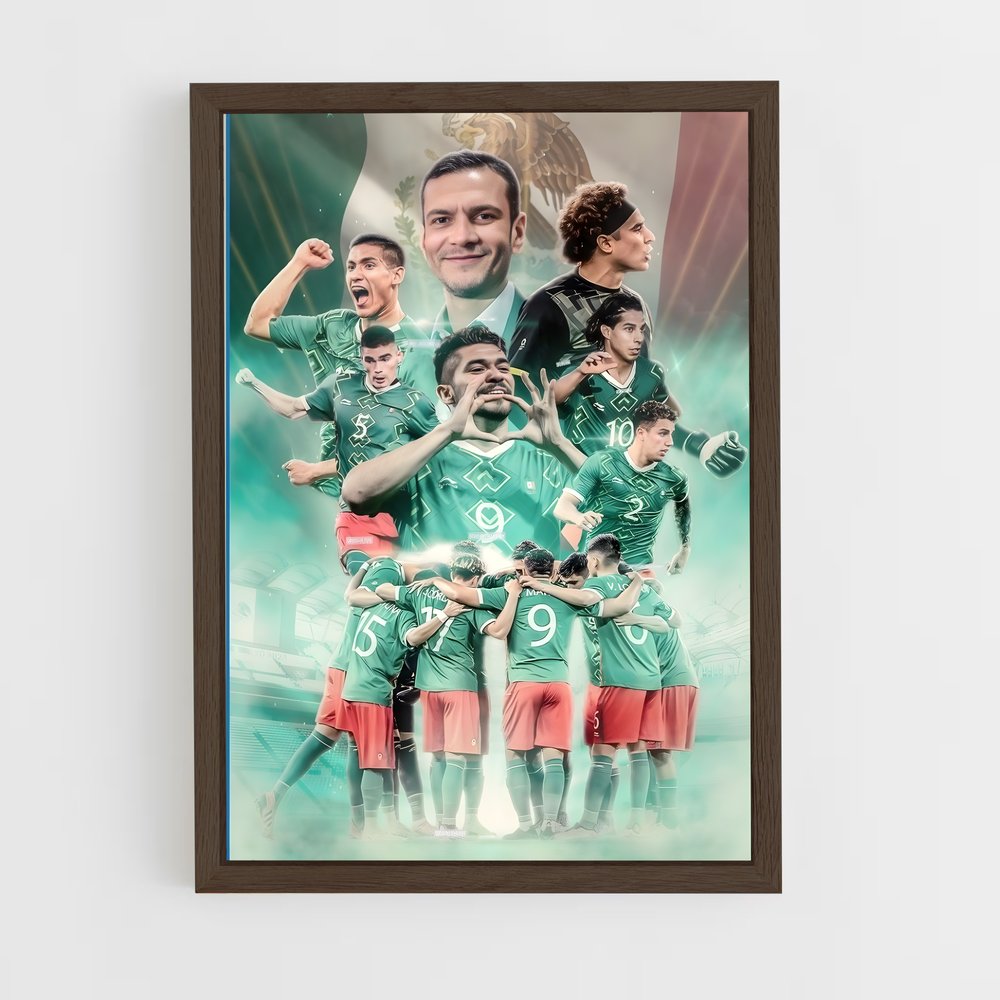 ap-mexico national football team-4 cadre Bois foncé