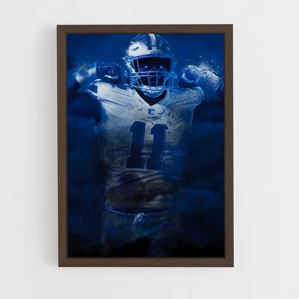 ap-micah parsons-4 cadre Bois foncé