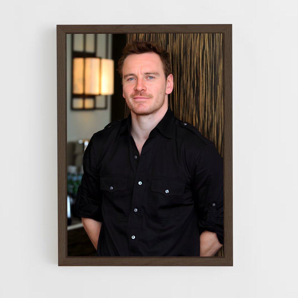 ap-michael fassbender-2 cadre Bois foncé