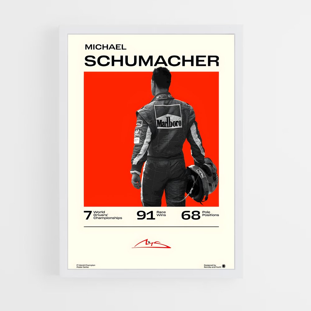 ap-michael schumacher-12 cadre Blanc