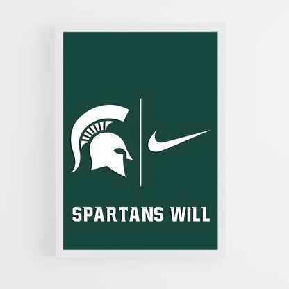 ap-michigan state spartans-1 cadre Blanc