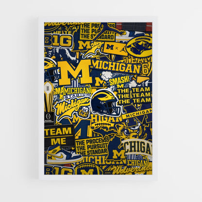 ap-michigan wolverines-2 cadre Blanc