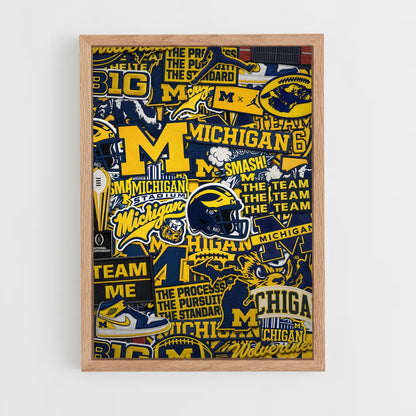 ap-michigan wolverines-2 cadre Bois clair