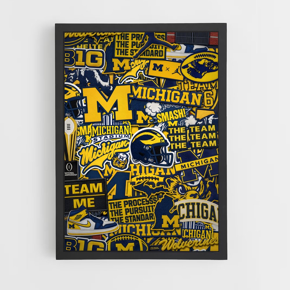 ap-michigan wolverines-2 cadre Noir