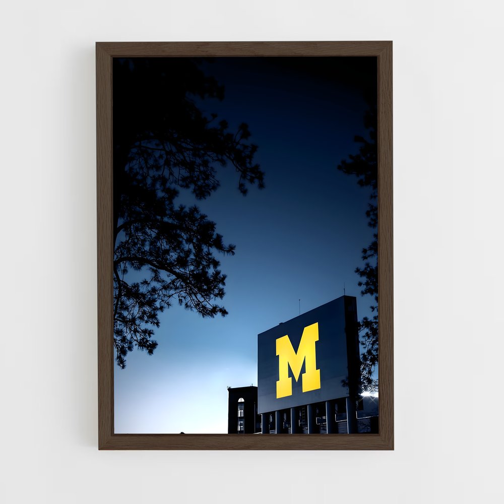 ap-michigan wolverines-4 cadre Bois foncé