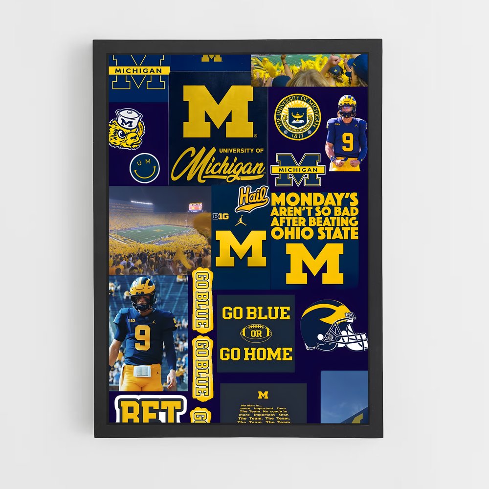 ap-michigan wolverines-6 cadre Noir