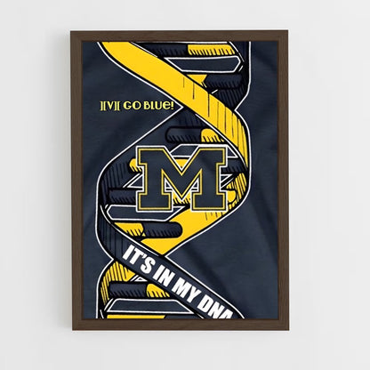 ap-michigan wolverines-7 cadre Bois foncé
