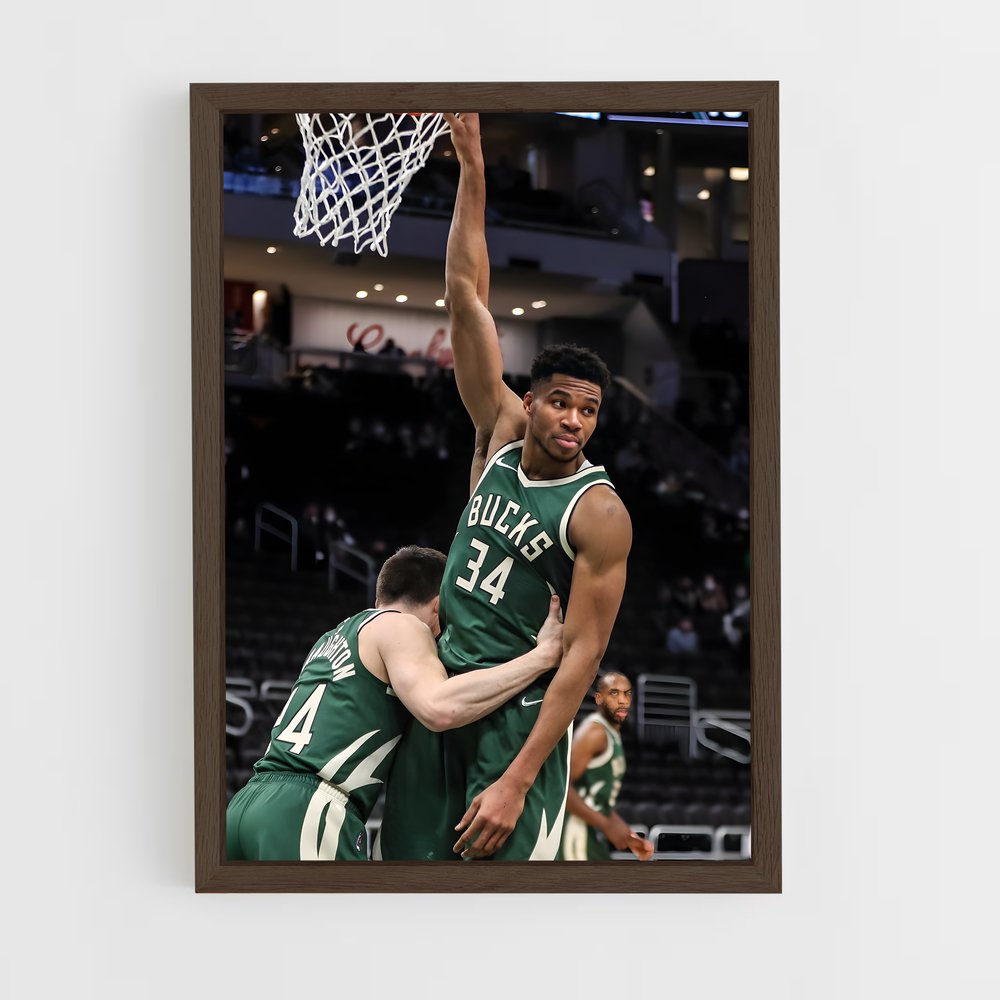ap-milwaukee bucks-10 cadre Bois foncé