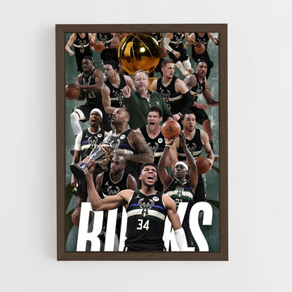 ap-milwaukee bucks-4 cadre Bois foncé