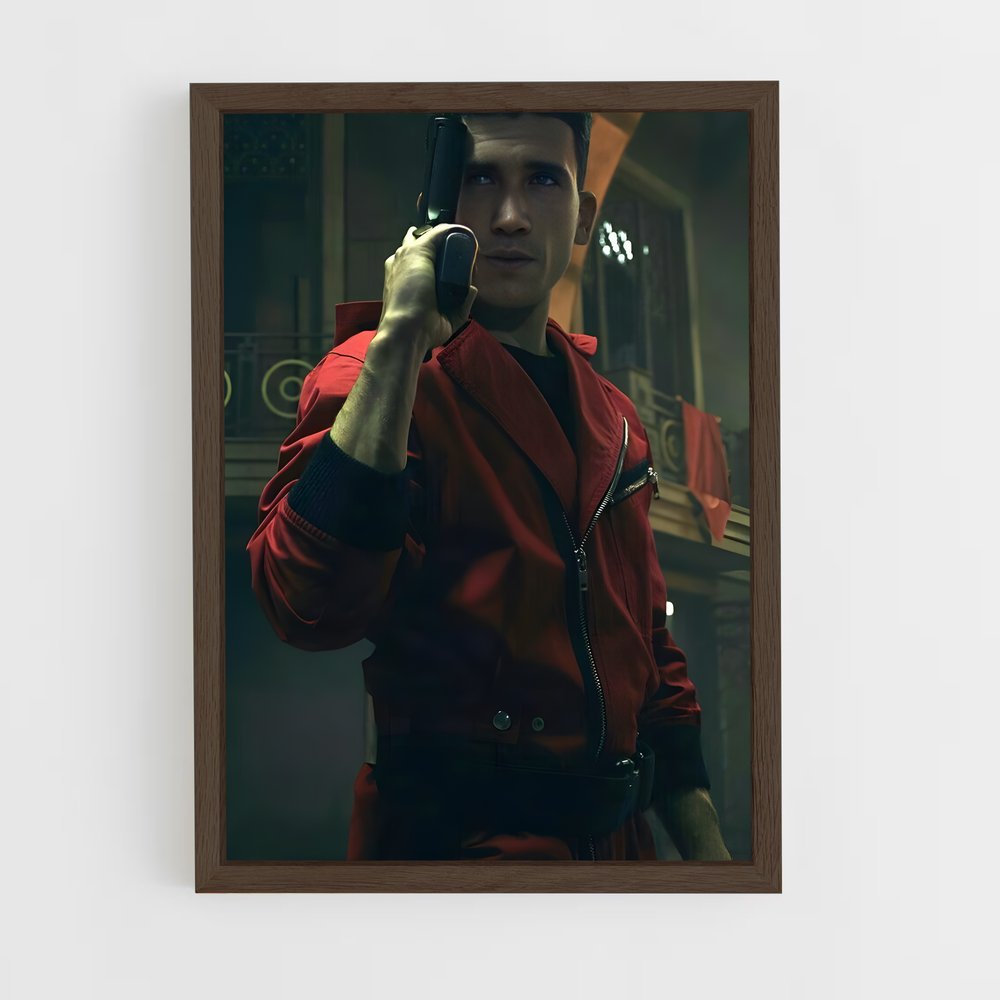 ap-money heist la casa de papel-15 cadre Bois foncé