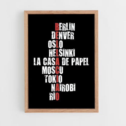 ap-money heist la casa de papel-7 cadre Bois clair