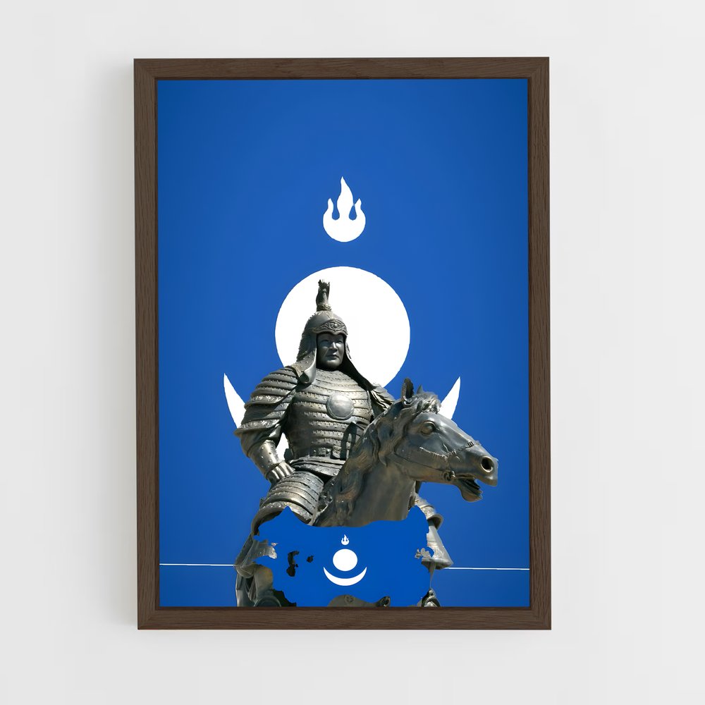 ap-mongol empire flag-1 cadre Bois foncé