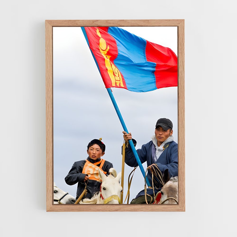 ap-mongolia flag-1 cadre Bois clair