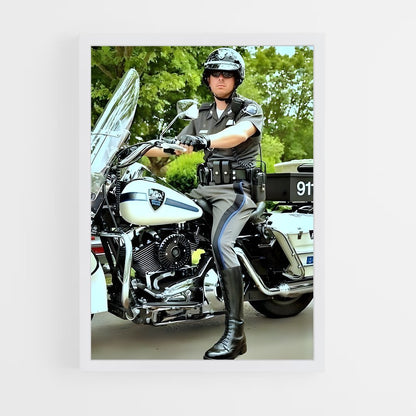ap-motorcycle cop-3 cadre Blanc