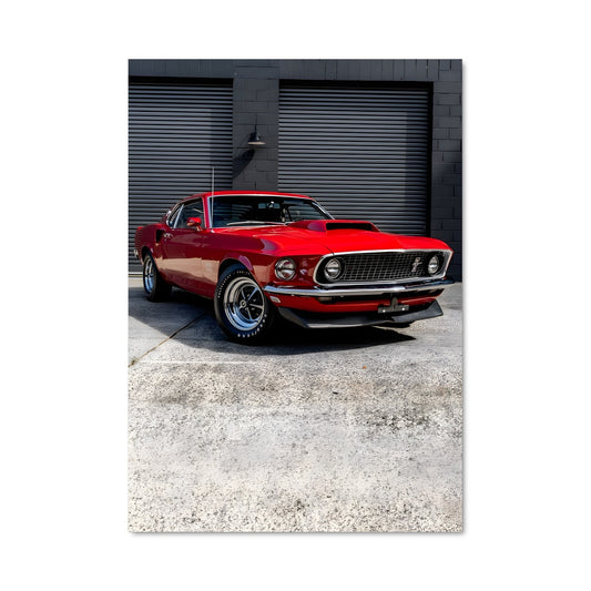 Poster Mustang en Garagiste