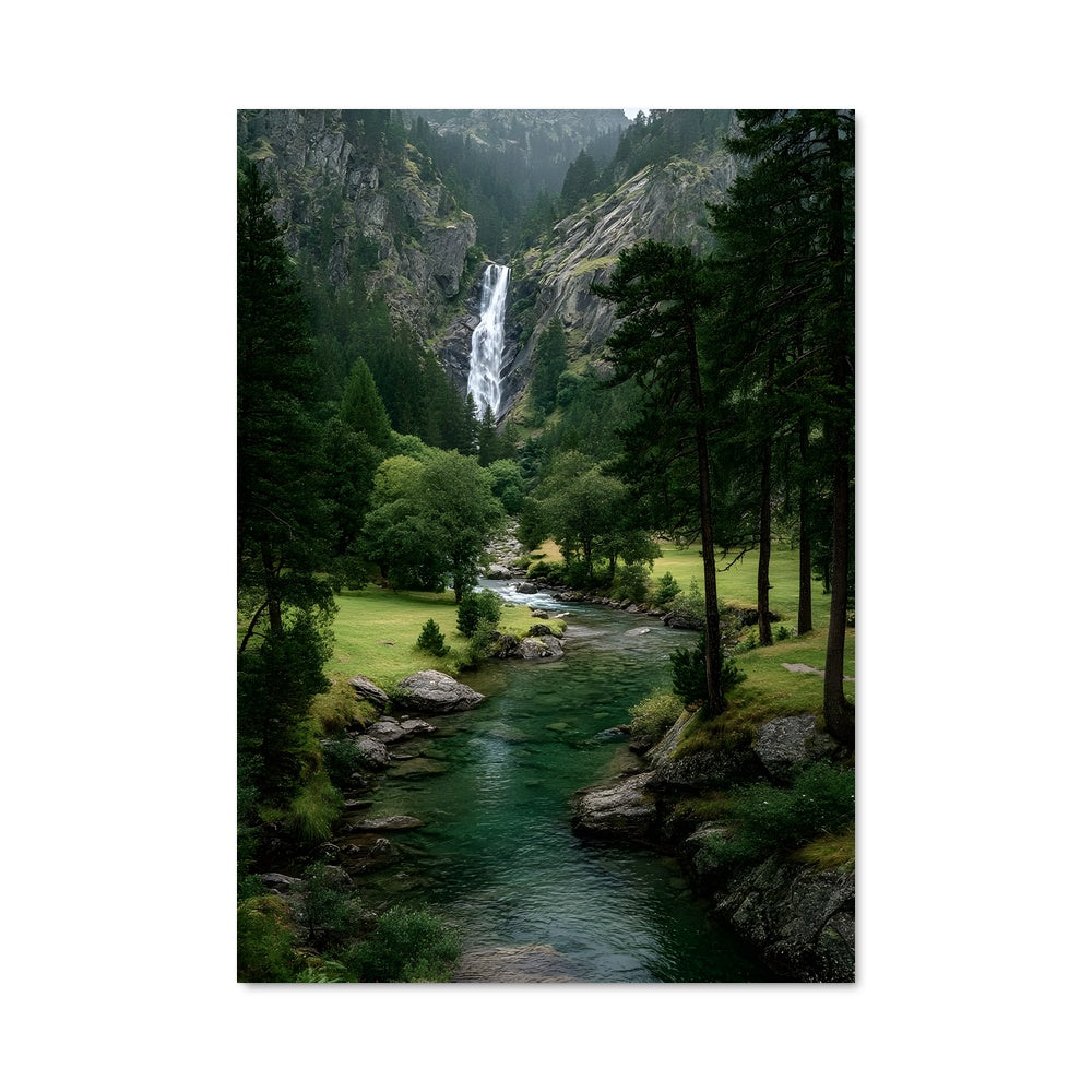 Poster Cascade Montagnarde