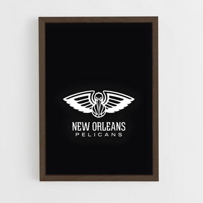 ap-new orleans pelicans-2 cadre Bois foncé