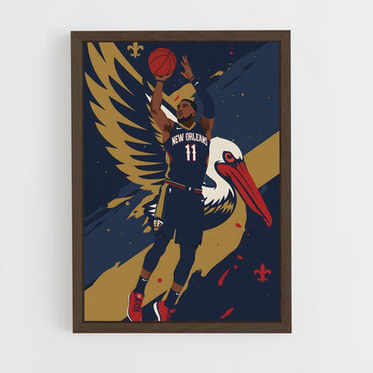 ap-new orleans pelicans-5 cadre Bois foncé