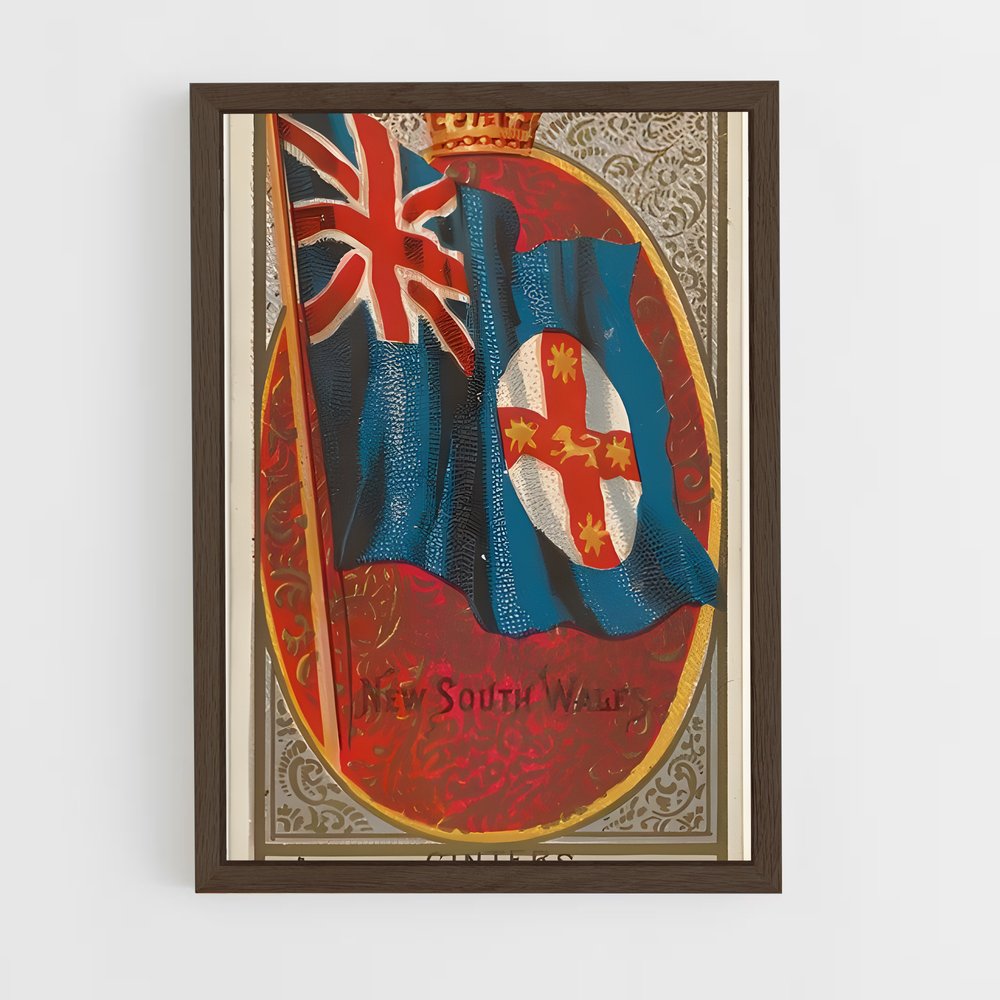 ap-new south wales flag-1 cadre Bois foncé
