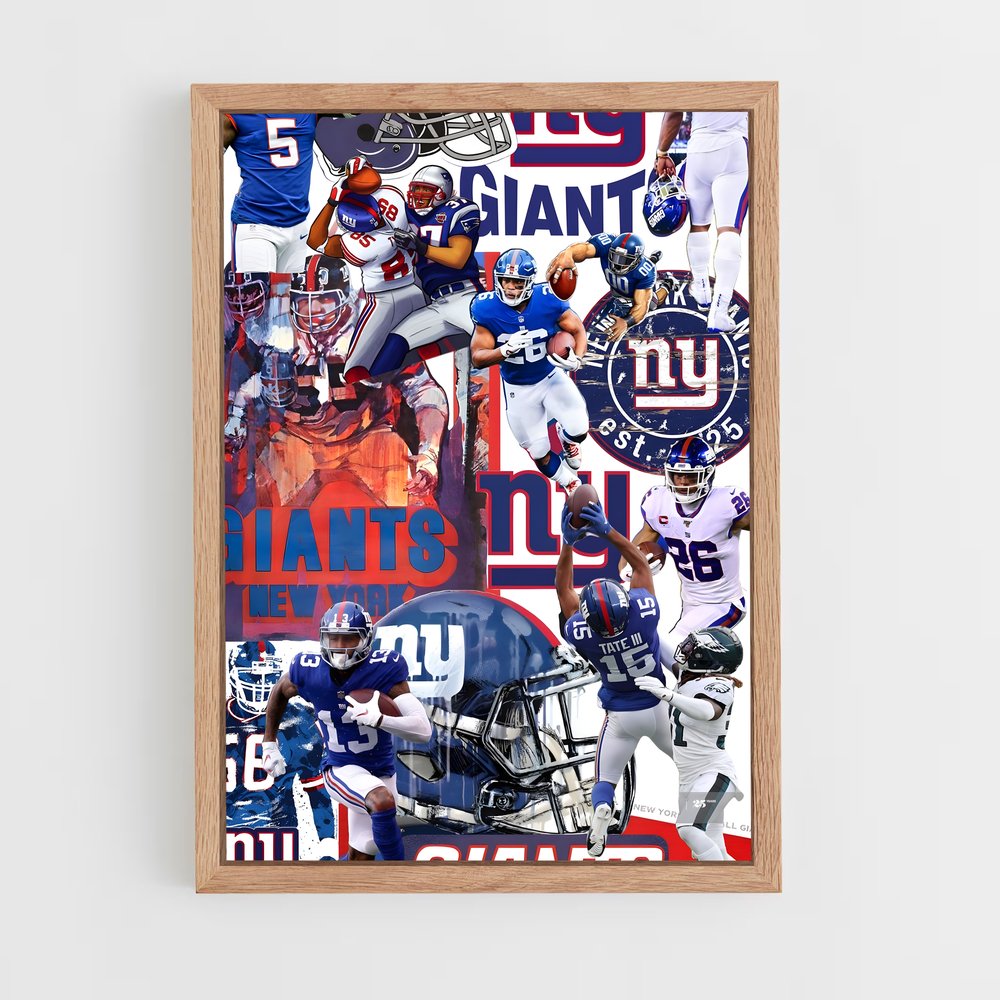 ap-new york giants-3 cadre Bois clair