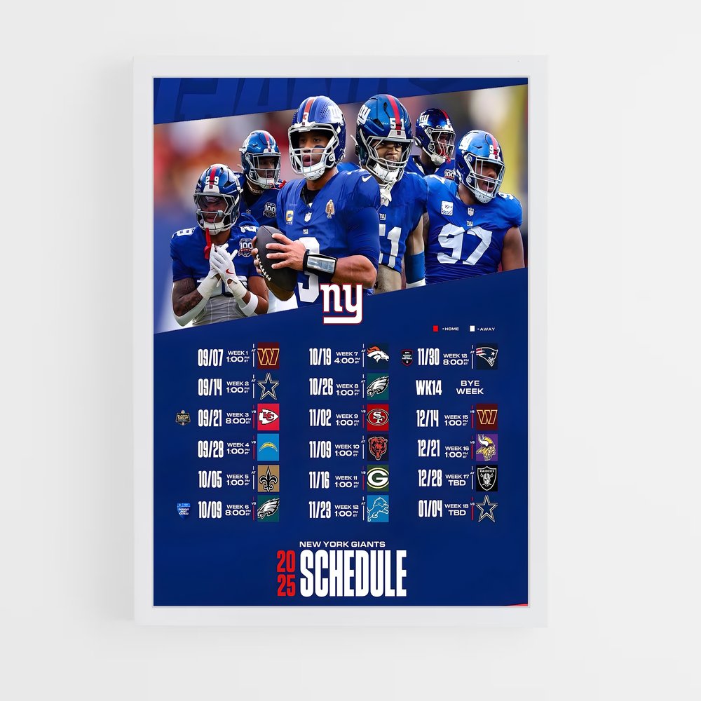 ap-new york giants-5 cadre Blanc