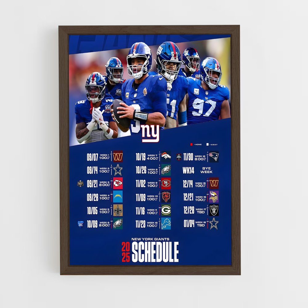 ap-new york giants-5 cadre Bois foncé