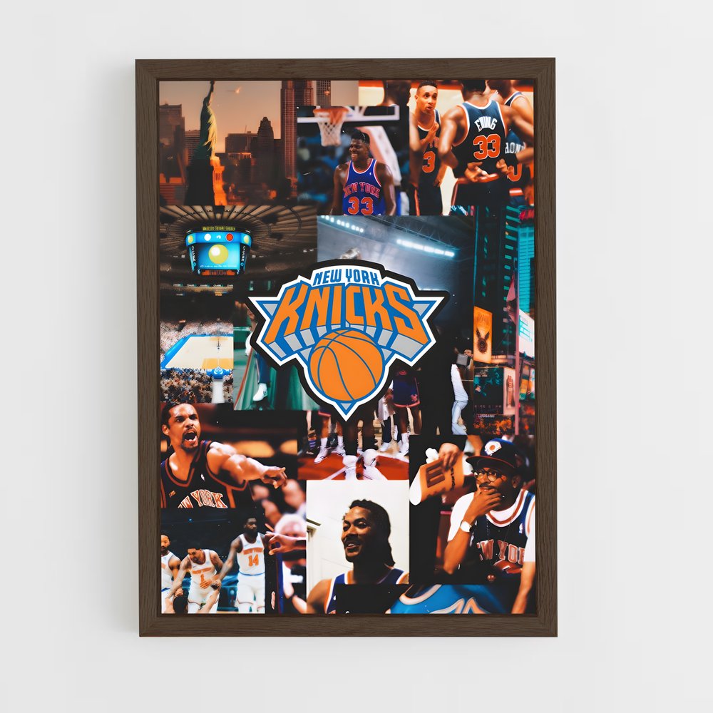 ap-new york knicks-4 cadre Bois foncé