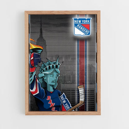 ap-new york rangers-9 cadre Bois clair