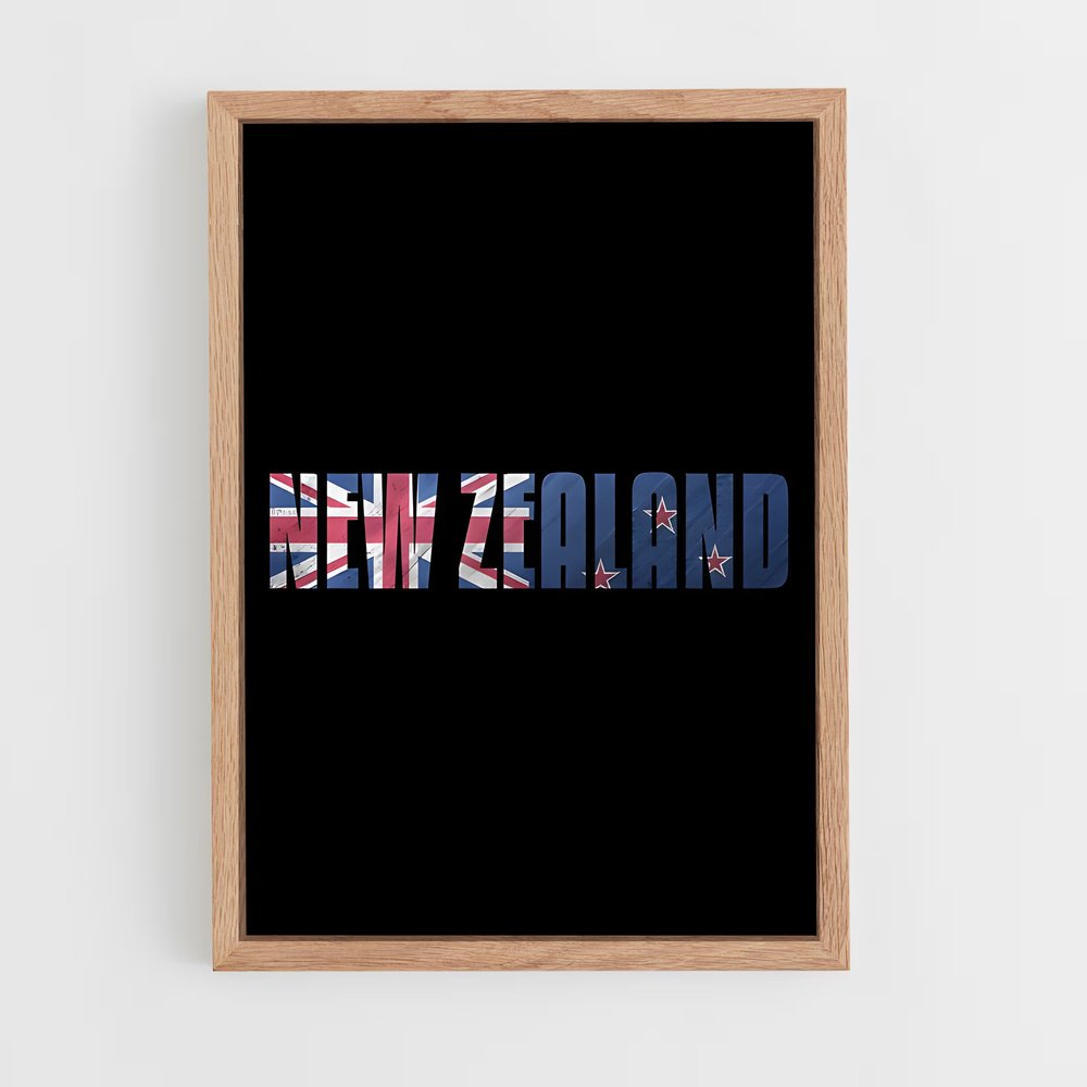 ap-new zealand flag-2 cadre Bois clair