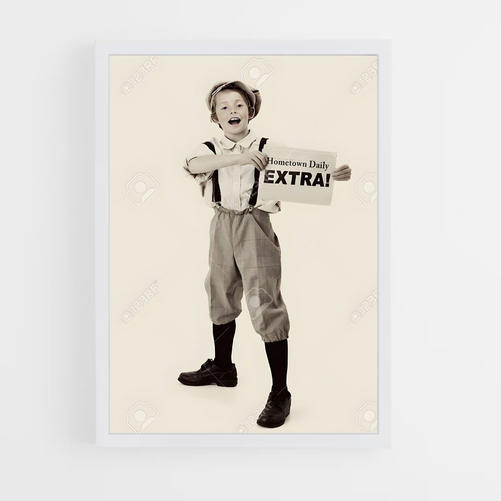 ap-newspaper boy-1 cadre Blanc