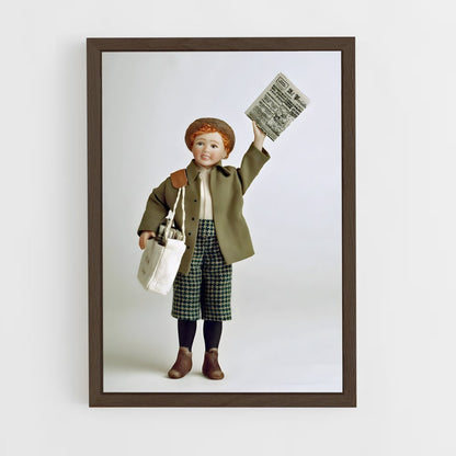 ap-newspaper boy-6 cadre Bois foncé