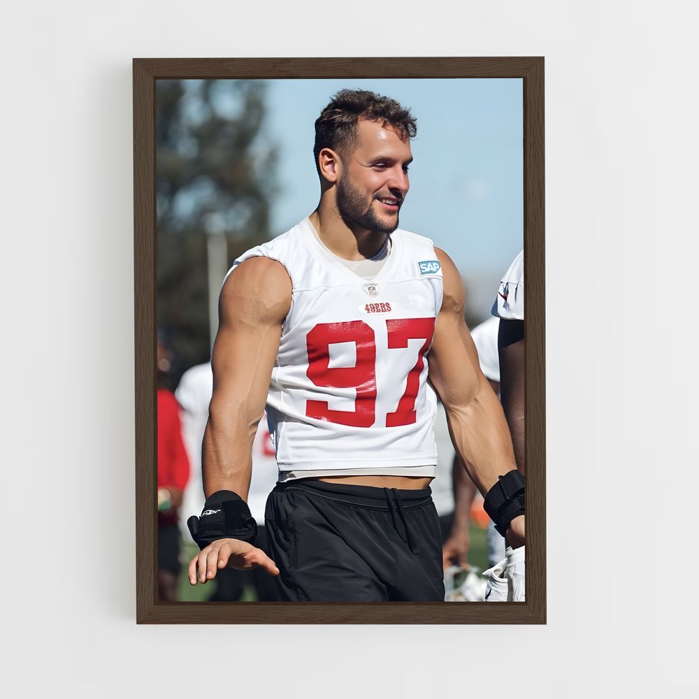 ap-nick bosa-4 cadre Bois foncé
