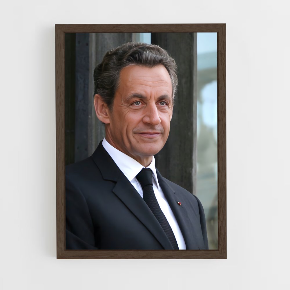 ap-nicolas sarkozy-1 cadre Bois foncé