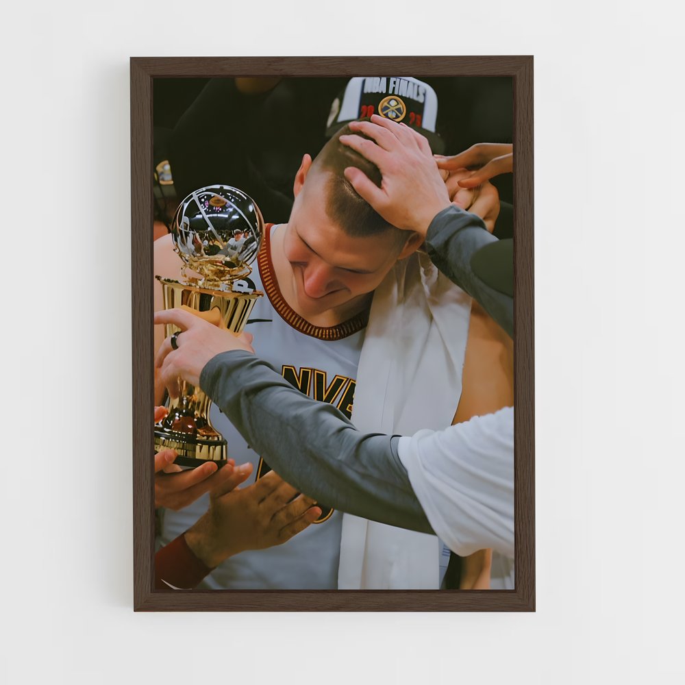 ap-nikola jokic-9 cadre Bois foncé