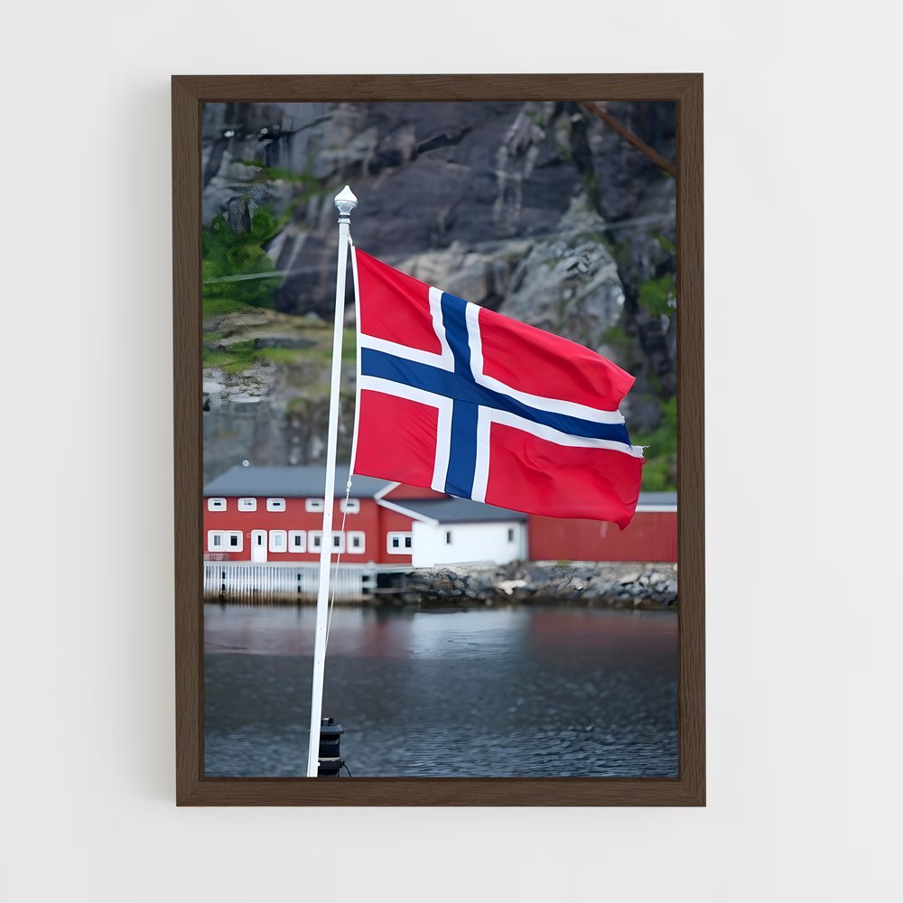 ap-norway flag-1 cadre Bois foncé