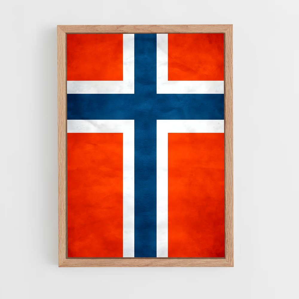 ap-norway flag-4 cadre Bois clair