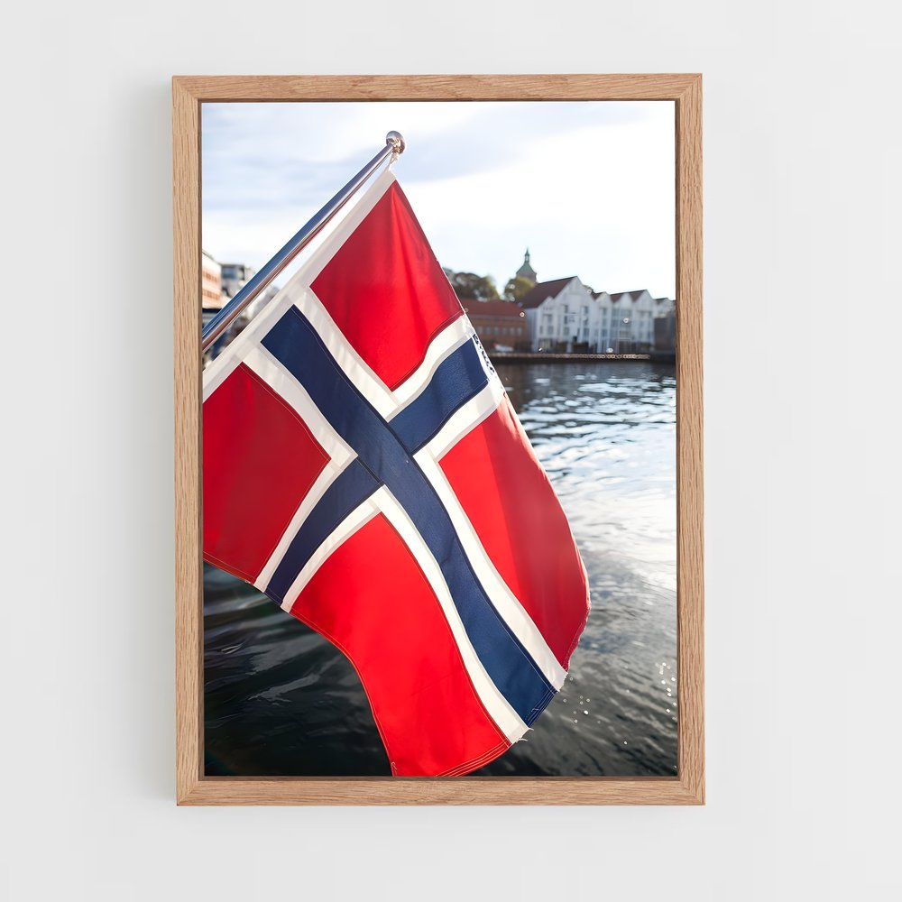 ap-norway flag-5 cadre Bois clair