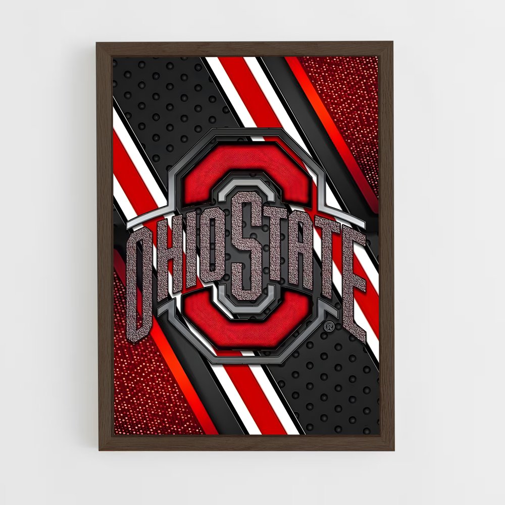 ap-ohio state buckeyes-3 cadre Bois foncé