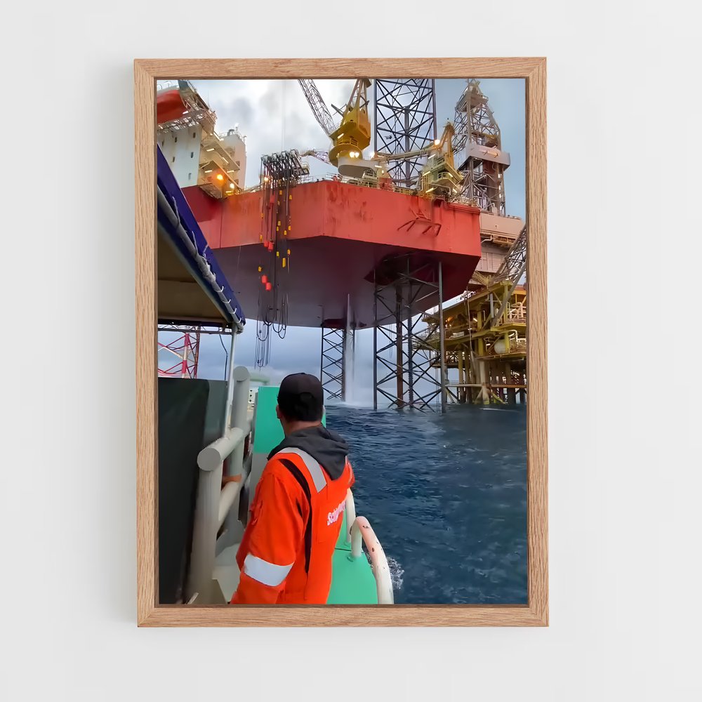 ap-oil rig worker-8 cadre Bois clair