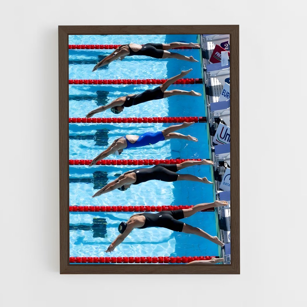 ap-olympics swimming-1 cadre Bois foncé