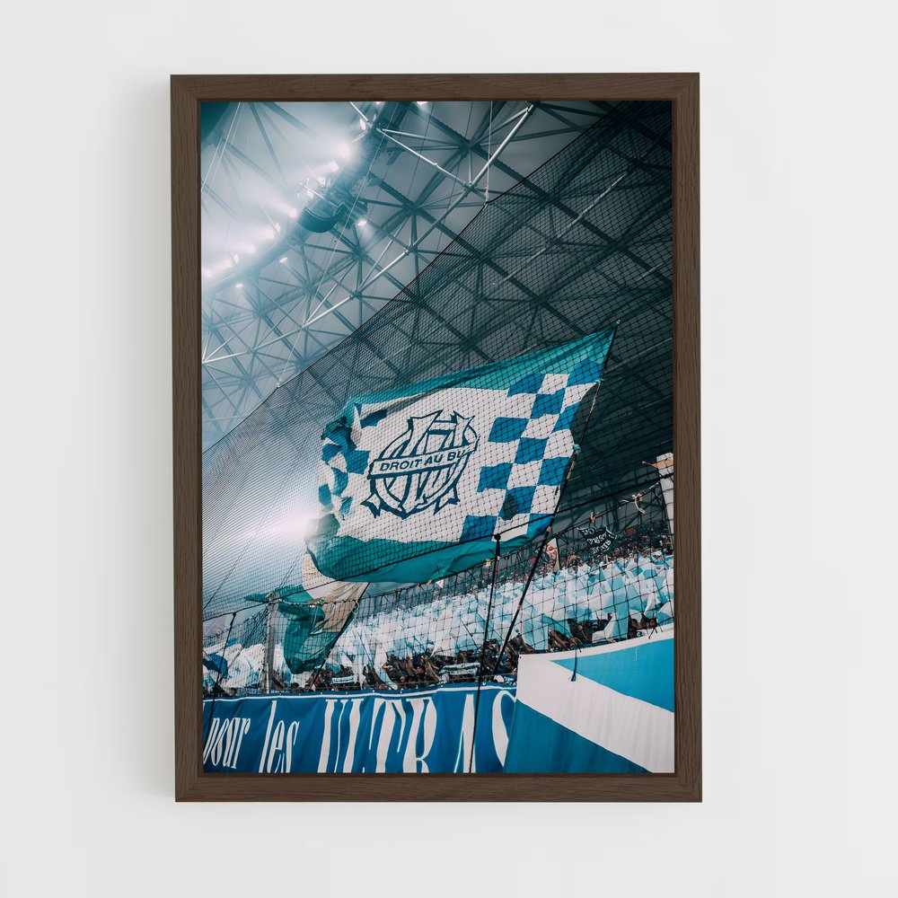ap-olympique de marseille-5 cadre Bois foncé