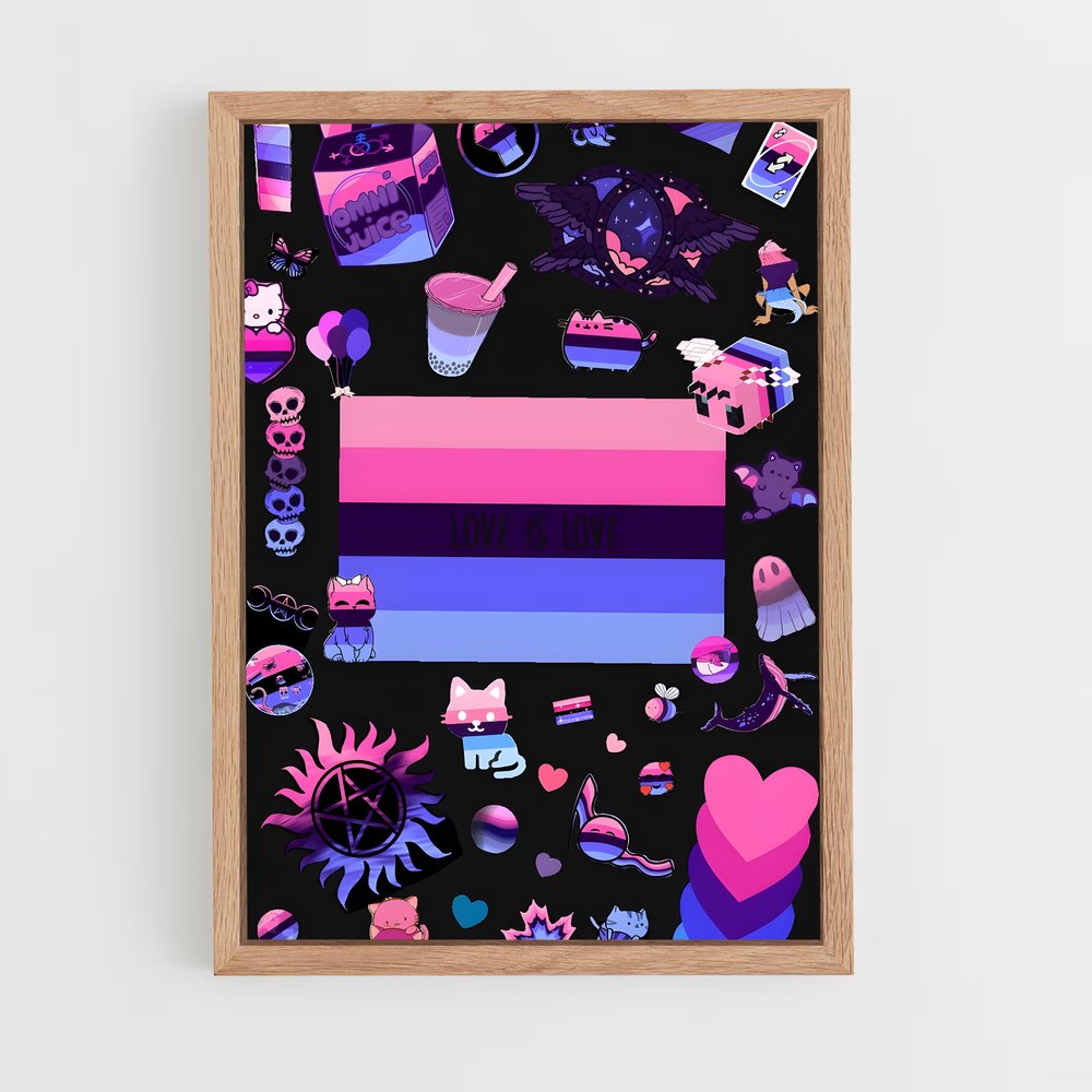 ap-omnisexual flag-3 cadre Bois clair