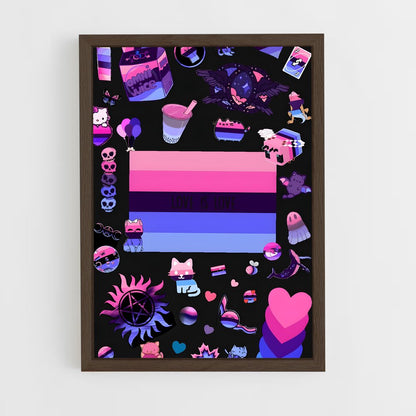 ap-omnisexual flag-3 cadre Bois foncé