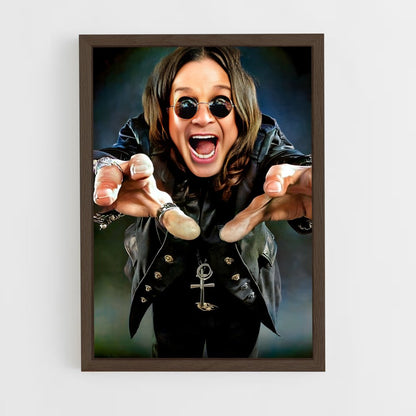 ap-ozzy osbourne band-2 cadre Bois foncé