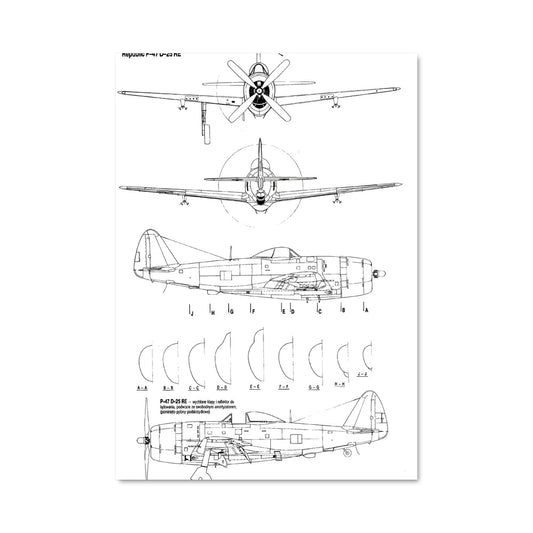 Poster Blueprint P-47