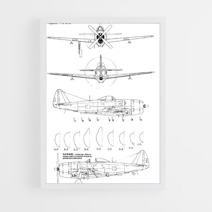 ap-p-47 thunderbolt-5 cadre Blanc